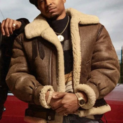 Power Book III Malcolm M Mays Shearling Bomber Brown Leather Jacket Power Book III Malcolm M Mays Shearling Bomber Brown Leather Jacket