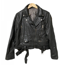 Premium Double Collar Leather Jacket Black Streetwear for Men