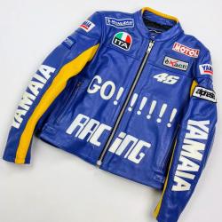 Premium Yamaha Racing Blue Streetwear Leather Jacket  Premium Yamaha Racing Blue Streetwear Leather Jacket