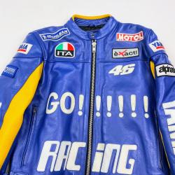 Premium Yamaha Racing Blue Streetwear Leather Jacket  Premium Yamaha Racing Blue Streetwear Leather Jacket