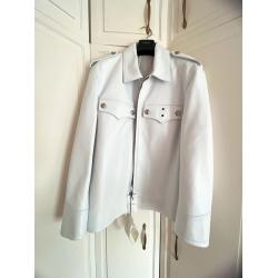Raf Simons Calvin Klein Policeman White Leather Jacket 