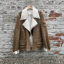 Raf Simons Closer Corduroy Shearling Biker Jacket
