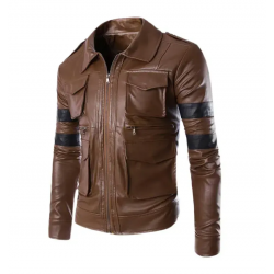Resident Evil Real Leather Brown Jacket Resident Evil Real Leather Brown Jacket