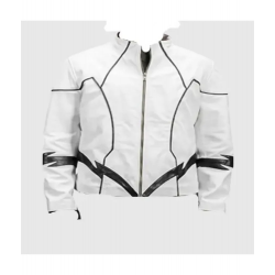 Roboguy White Biker Leather Jacket