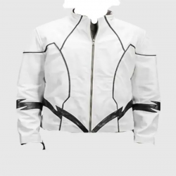 Roboguy White Biker Leather Jacket Roboguy White Biker Leather Jacket