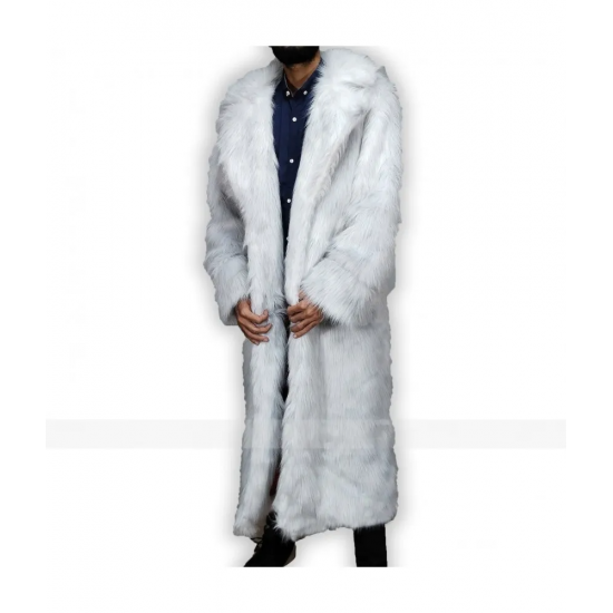 Ryan Gosling Barbie Ken White Faux Fur Coat