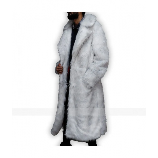 Ryan Gosling Barbie Ken White Faux Fur Coat