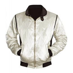 Ryan Gosling Drive Scorpion White Satin Lightweight Casual Bomber Varsity Sports Biker Drive Jacket