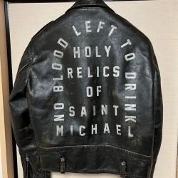 Saint Michael Schott Black Leather Jacket Roders  Saint Michael Schott Black Leather Jacket Roders