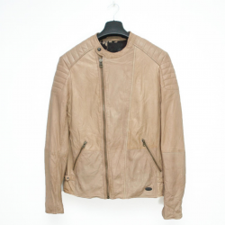 Scotch and Soda Men's Tan Biker Leather Jacket