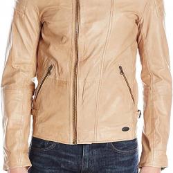Scotch and Soda Men's Tan Biker Leather Jacket Scotch and Soda Men's Tan Biker Leather Jacket