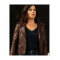 Scream 2022 Sidney Prescott Neve Campbell Brown Leather Jacket