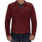 Sean Maroon Suede Biker Jacket Men
