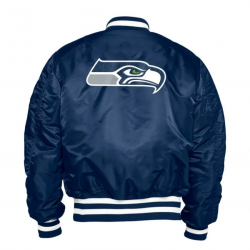 Seattle Seahawks x Alpha Industries Navy Reversible Bomber Jacket Seattle Seahawks x Alpha Industries Navy Reversible Bomber Jacket