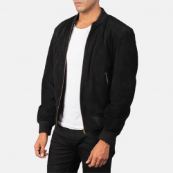Shane Black Suede Bomber Jacket Shane Black Suede Bomber Jacket