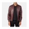 Shane Maroon Leather Bomber Jacket