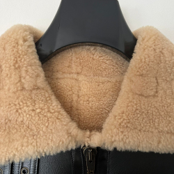 Shearling Aviator Timeless Black Leather Jacket