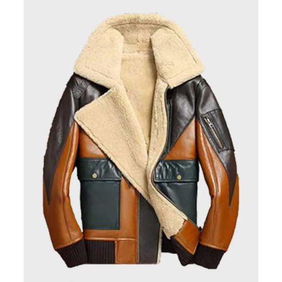 Sheepskin Mens Shearling Bomber Leather Jacket