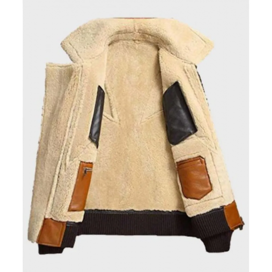 Sheepskin Mens Shearling Bomber Leather Jacket