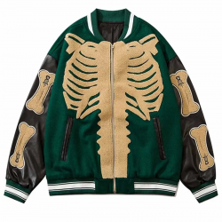 Skeleton Furry Bone Baseball Varsity Jacket Skeleton Furry Bone Baseball Varsity Jacket