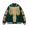 Skeleton Furry Bone Baseball Varsity Jacket