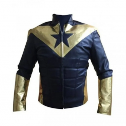 Smallville Booster Gold Leather Jacket Smallville Booster Gold Leather Jacket