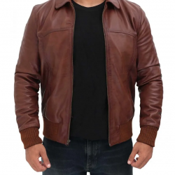 Steven Brown Leather Bomber Jacket Mens Steven Brown Leather Bomber Jacket Mens