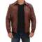 Steven Brown Leather Bomber Jacket Mens