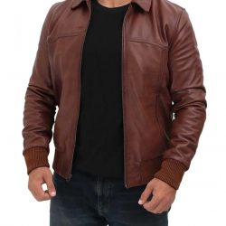 Steven Brown Leather Bomber Jacket Mens Steven Brown Leather Bomber Jacket Mens
