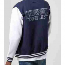 Stranger Things Friends Don’t Lie Unisex Varsity Jacket Stranger Things Friends Don’t Lie Unisex Varsity Jacket