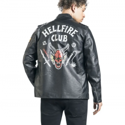 Stranger Things Hell Fire Leather Jacket Stranger Things Hell Fire Leather Jacket