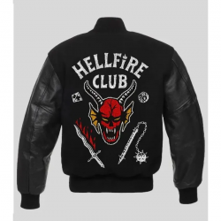 Stranger Things Hellfire Club Varsity Jacket Stranger Things Hellfire Club Varsity Jacket