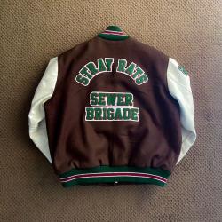 Stray Rats 10 Year Brown Varsity Jacket  Stray Rats 10 Year Brown Varsity Jacket