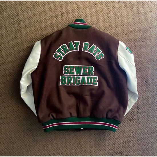 Stray Rats 10 Year Brown Varsity Jacket