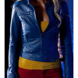 Supergirl Smallville Laura Vandervoort Leather Jacket Blue Supergirl Smallville Laura Vandervoort Leather Jacket Blue
