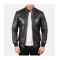 Sven Black Leather Bomber Jacket