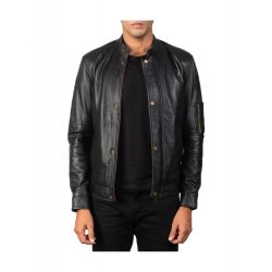 Tea House Black Leather Biker Jacket