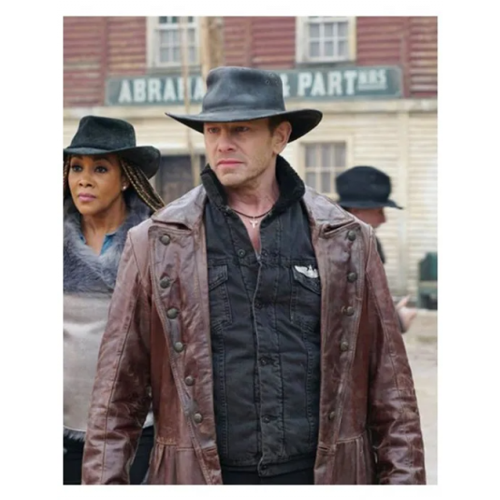 The Last Sharknado It’s About Time Fin Brown Trench Coat