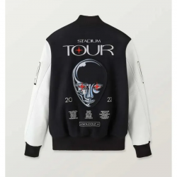 The XO Weeknd Stadium Varsity Jacket Black and White The XO Weeknd Stadium Varsity Jacket Black and White