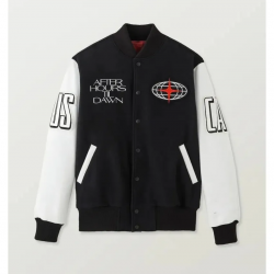 The XO Weeknd Stadium Varsity Jacket Black and White The XO Weeknd Stadium Varsity Jacket Black and White
