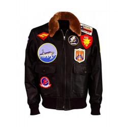 Top Gun Tom Cruise Maverick Bomber Brown Leather Jacket