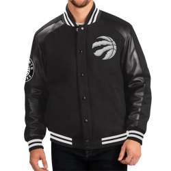 Toronto Raptors Varsity Black Wool Leather Jacket Toronto Raptors Varsity Black Wool Leather Jacket