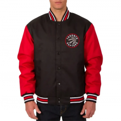Toronto Raptors Varsity Black and Red Wool Jacket Toronto Raptors Varsity Black and Red Wool Jacket
