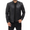 Trento Mens Black Fitted Quilted Leather Jacket