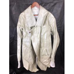 Ultra Rare Vinyl Covered Off White Leather Jacket