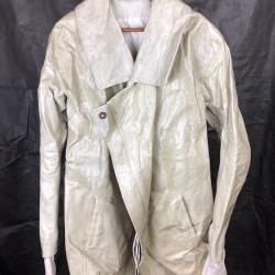 Ultra Rare Vinyl Covered Off White Leather Jacket Ultra Rare Vinyl Covered Off White Leather Jacket