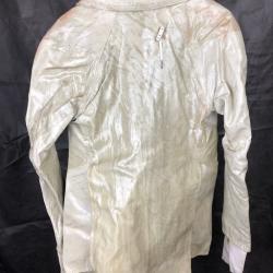 Ultra Rare Vinyl Covered Off White Leather Jacket Ultra Rare Vinyl Covered Off White Leather Jacket