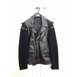 Undercove Ethnic Black Leather Rider Jacket 