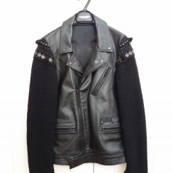 Undercove Ethnic Black Leather Rider Jacket 