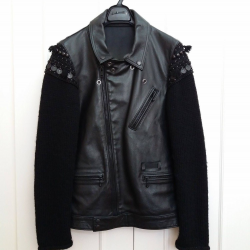 Undercove Ethnic Black Leather Rider Jacket 